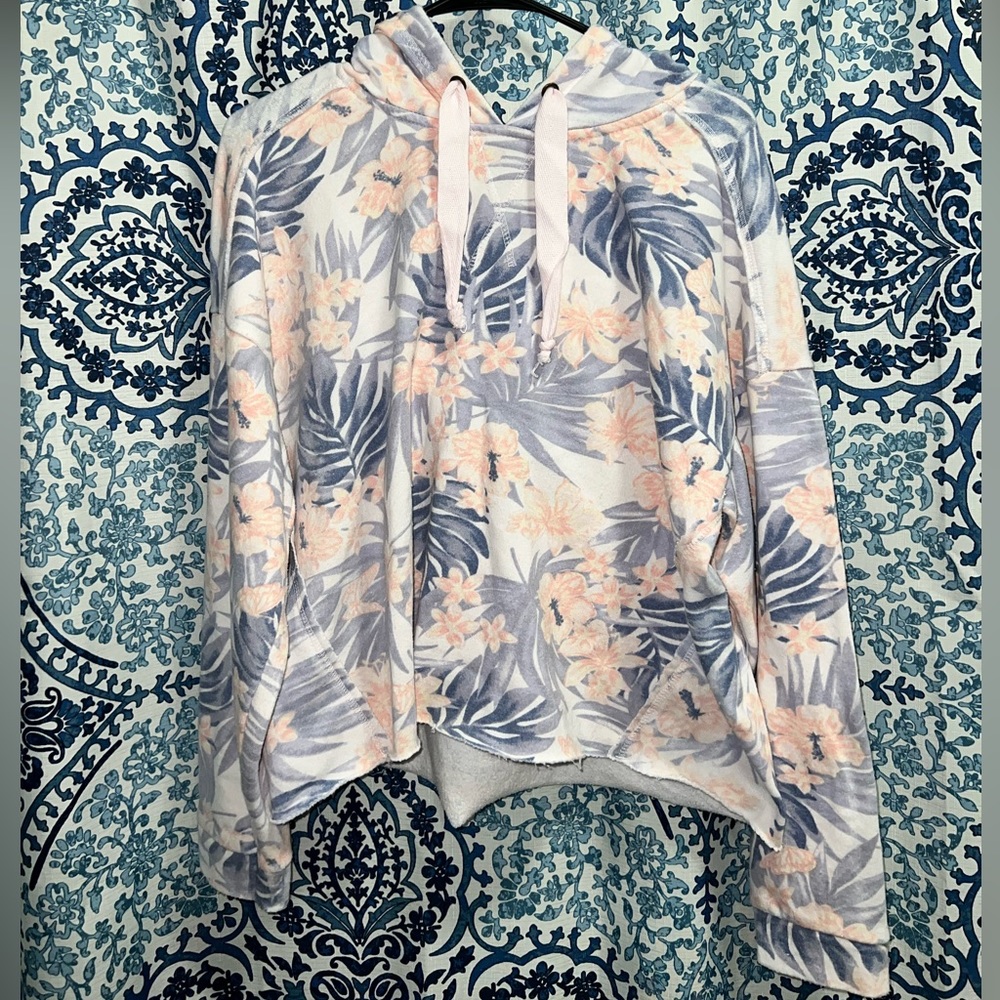 Vintage Havana Cropped Floral Sweatshirt Hoodie Womens Large Great Condition